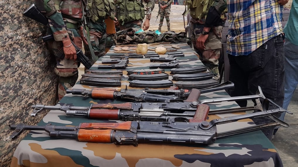 Huge quantity of arms ammunition recovered from Terrorists killed infiltration bid in Kupwara