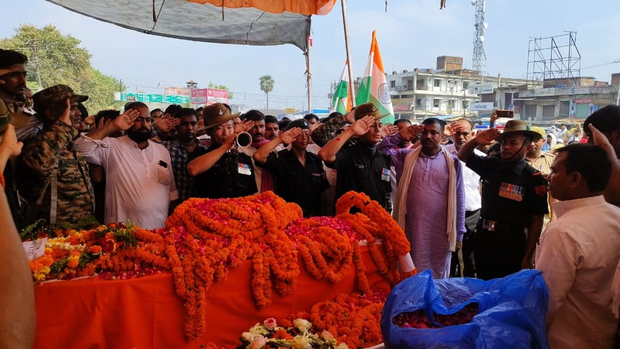 Subedar Major Suresh of Chandauli died in an accident few days after promotion