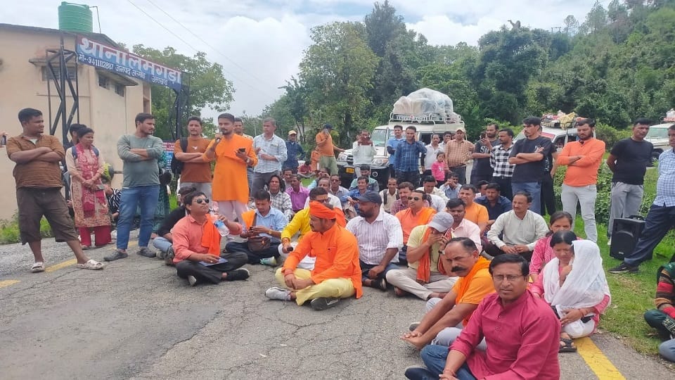 People surrounded the police station demanding the arrest of the rape accused in almora