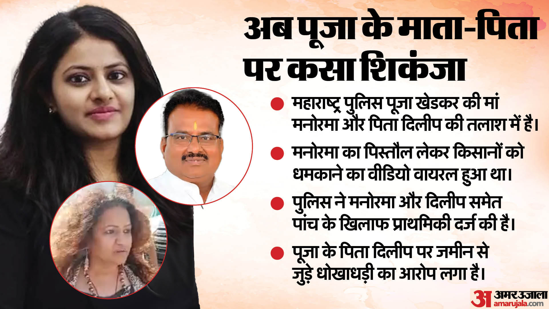आईएएस पूजा खेडकर के माता-पिता पर कसा शिकंजा