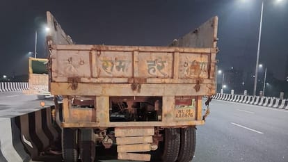 Bike collided with a truck parked on Delhi Meerut Highway two people died