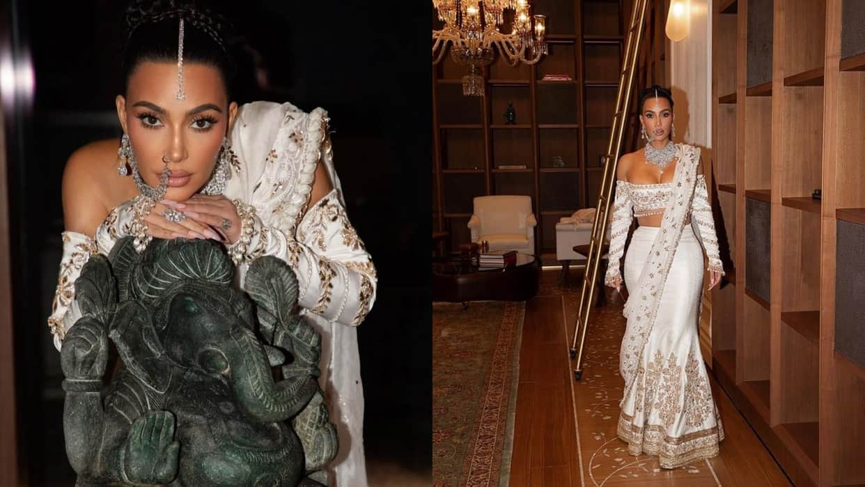 Anant Ambani Radhika Merchant Wedding Kim Kardashian Poses With Lord Ganesha Idol Deletes Photo After Backlash