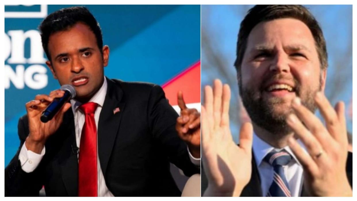 USA president election vivek ramaswamy support jd vance vice president candidate donald trump running mate