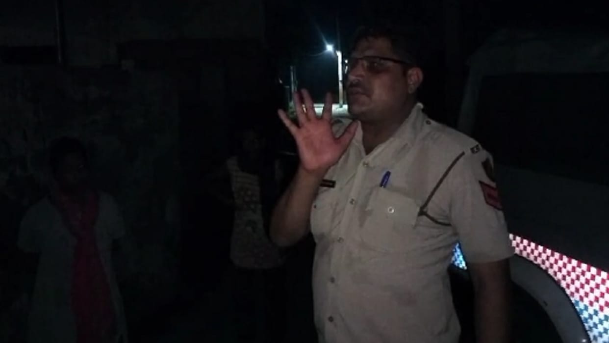 Drunk policeman entered house, held woman hand, slapped son in law; suspended from line in jind