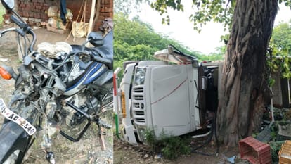 Two died when a pickup hits a bike and collide with a tree in fatehpur Barabanki.