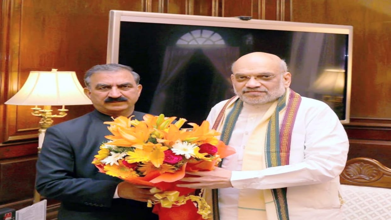 CM sukhvinder Sukhu calls on Union Minister Amit Shah, urged to release financial assistance of Rs 9042 crore