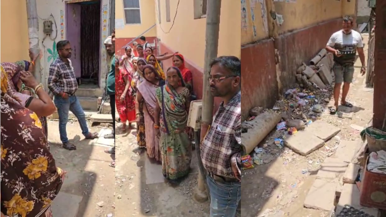 women protested and stopped JE of Jalkal from starting work in Varanasi