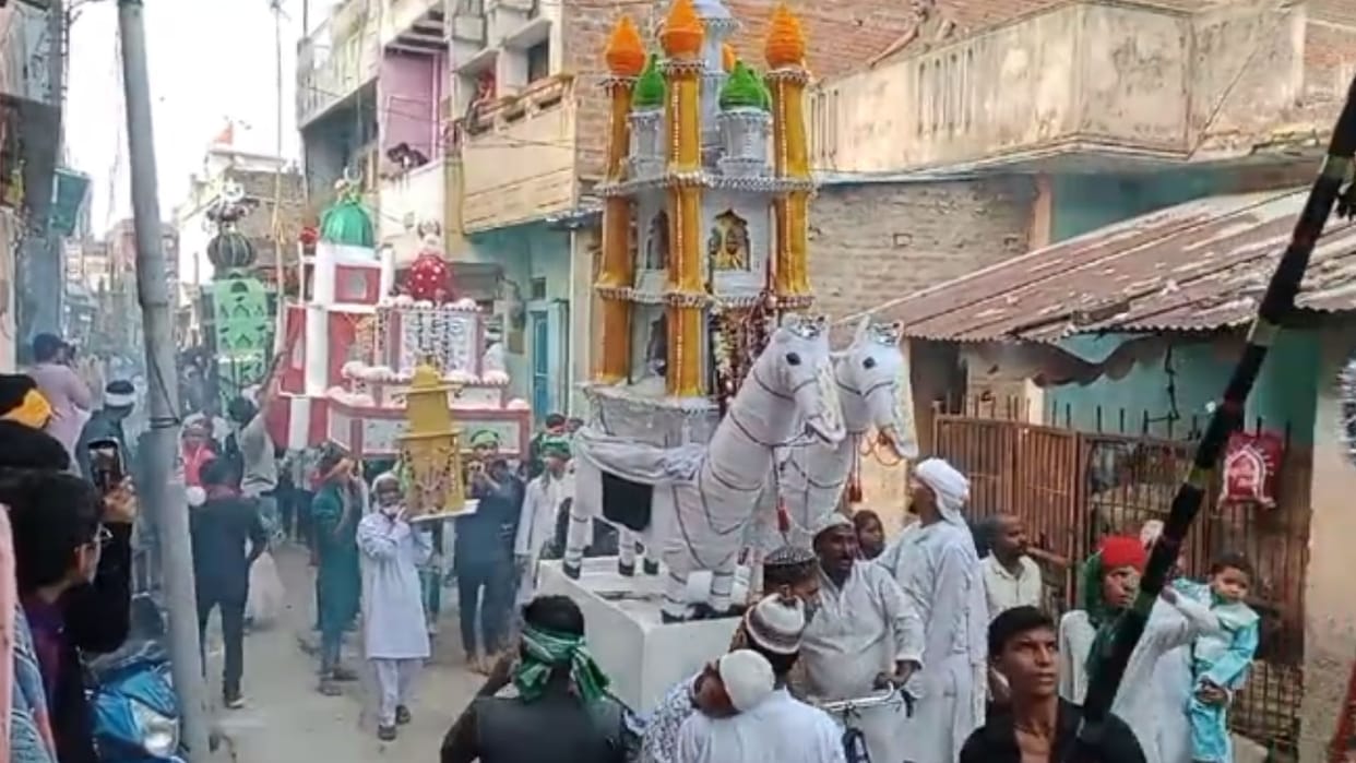 Bihar News: Palestine flag was hoisted in Nawada, this happened during the Tazia procession