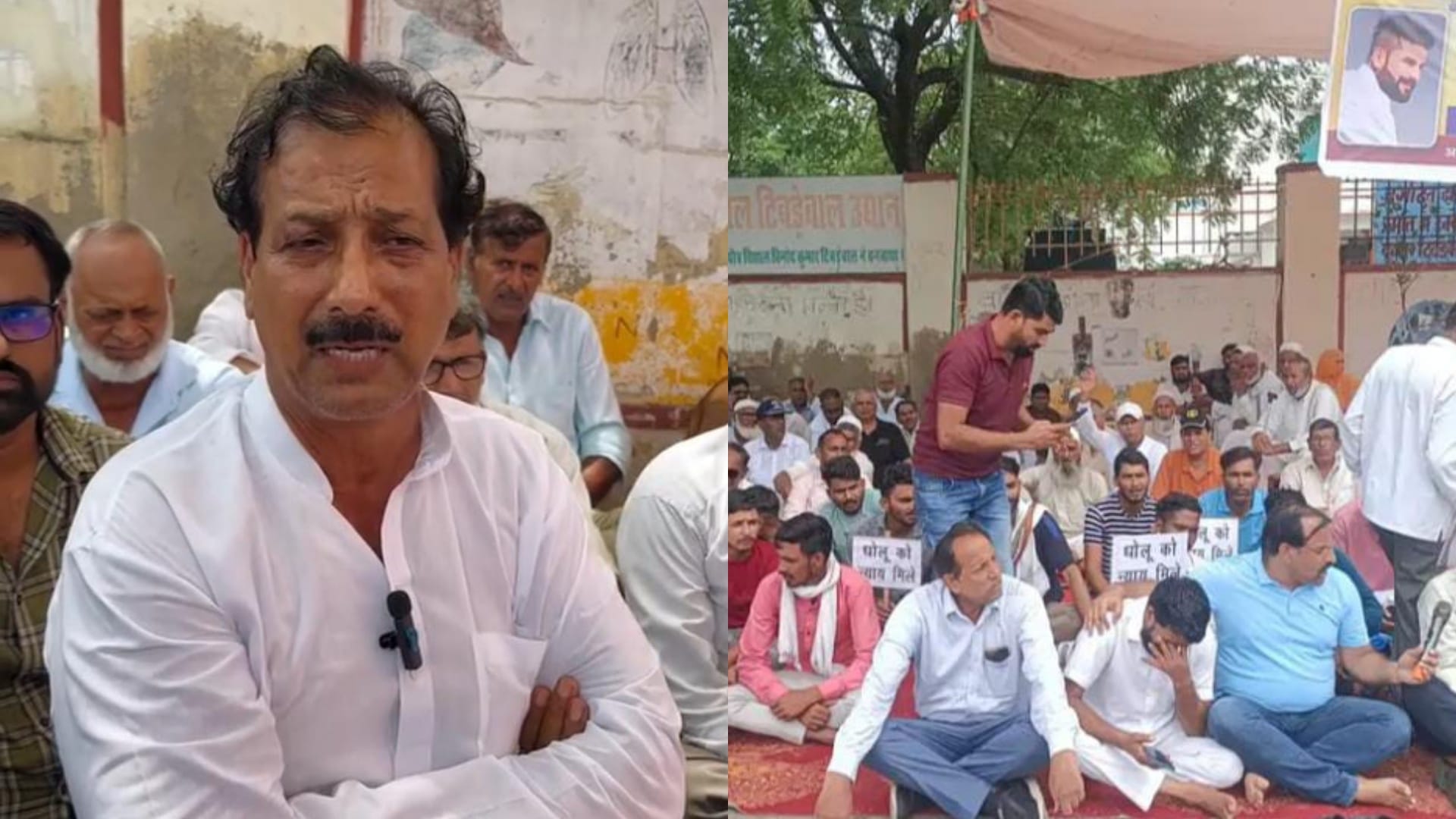 धरने में शामिल हुए राजेंद्र गुढ़ा