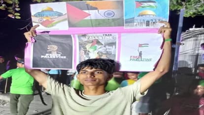 Bihar News : asaduddin owaisi impact in bihar palestine flag shown in muharram 2024 filistin flag bihar police