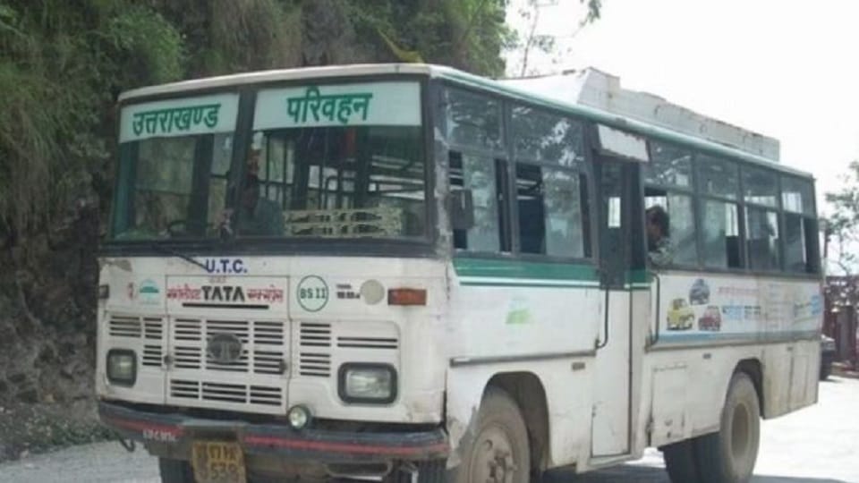 Sparks came out due to short circuit in Uttarakhand roadways bus in haldwani