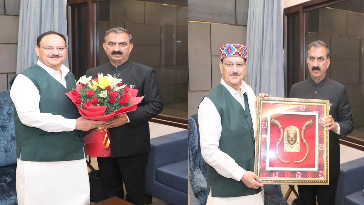 CM Sukhu calls on JP Nadda, sought additional financial assistance for Bulk Drug Park