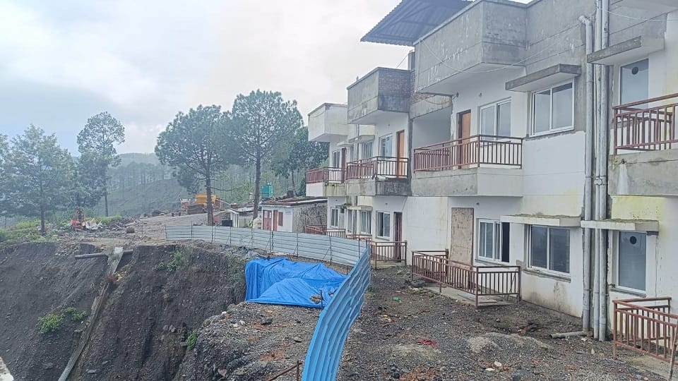 Rusi Gaon including STP plant in danger due to landslide during rainy season in nainital