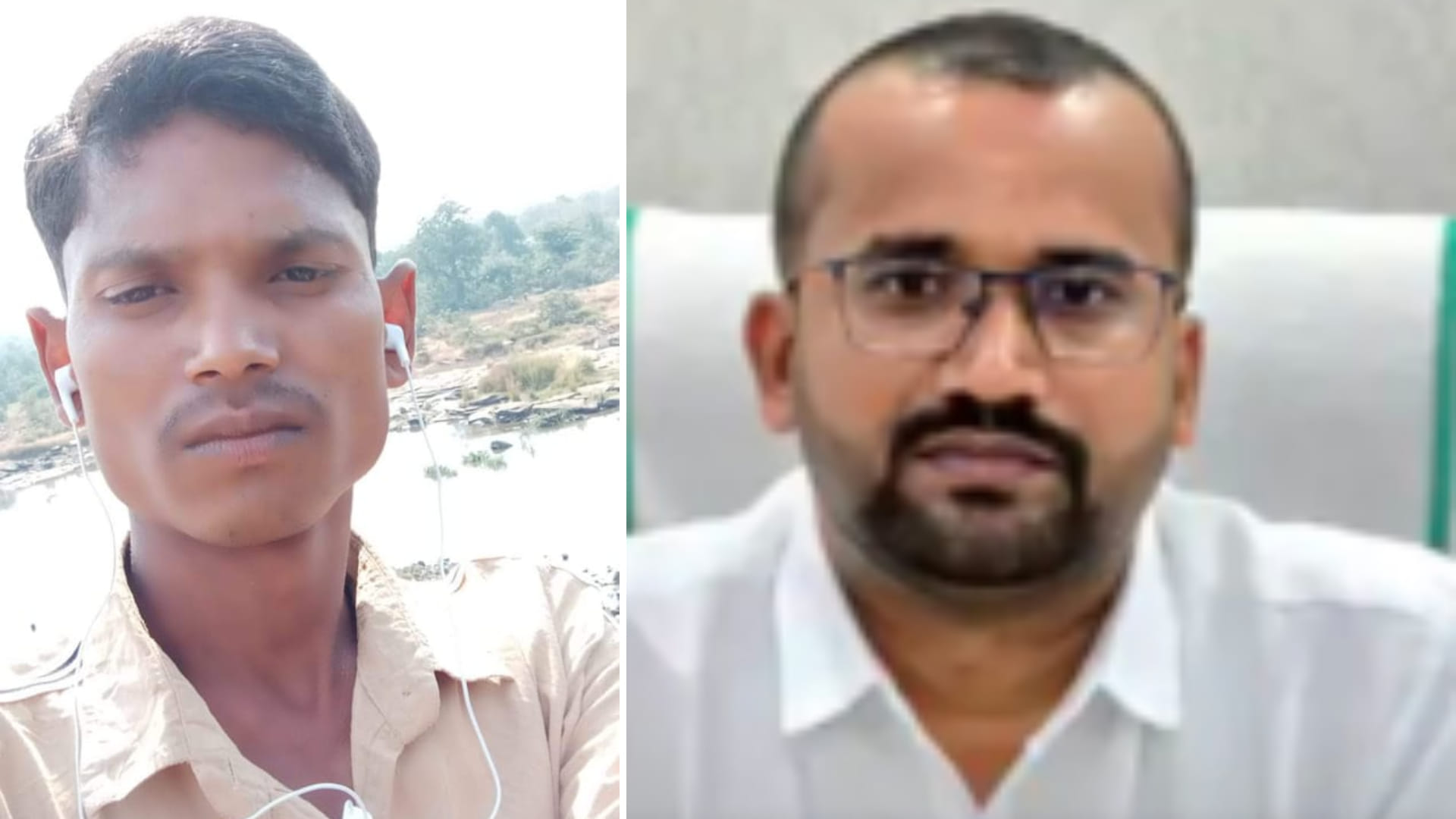 पहली तस्वीर में अमिताभ बच्चन और दूसरी तस्वीर में गुना एसडीओ