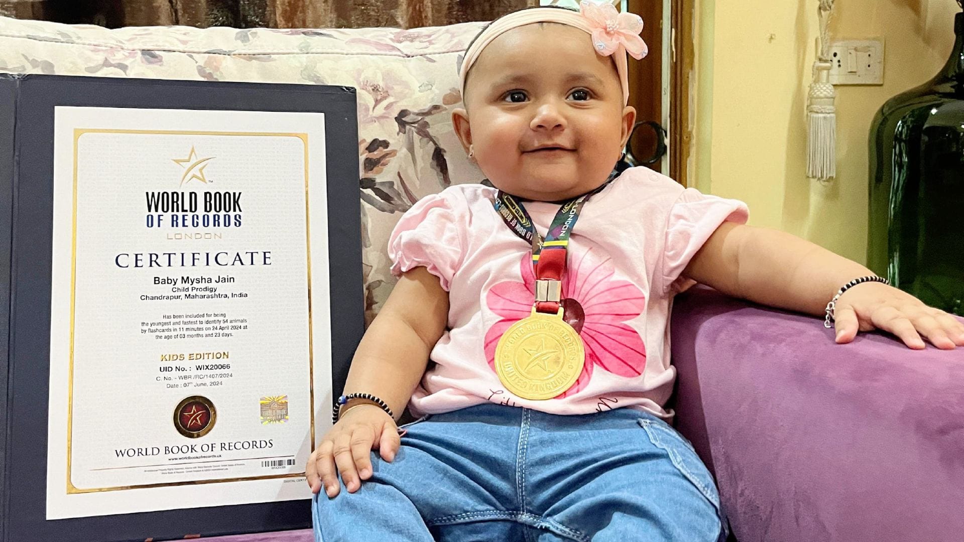 Six Month Old Girl Mysha Jain Sets World Record For Identifying More Than 50 Animals And Birds