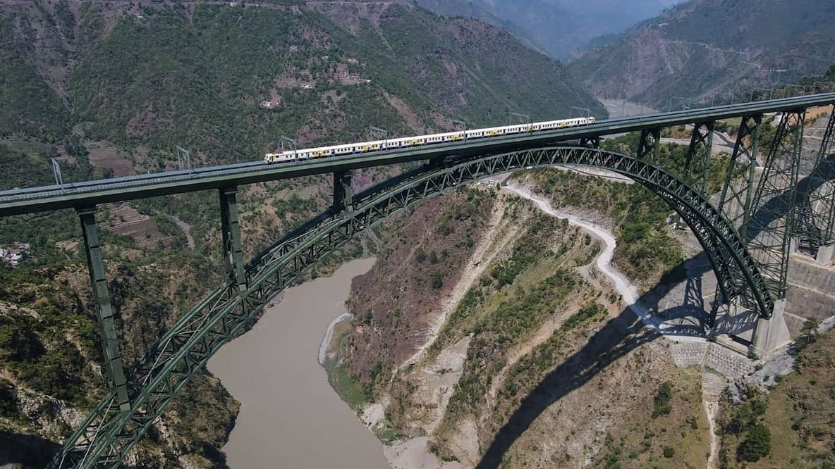 Train To Kashmir : Trains can run on the world highest rail bridge on chenab river from August 15