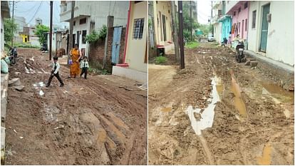 Roads and drains have not been built yet in Bhopal's twenty-year-old Bajrang Nagar colony