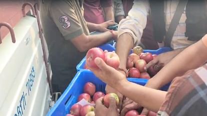 Gala apple sold at Rs 221 per kg in Bandrol vegetable market