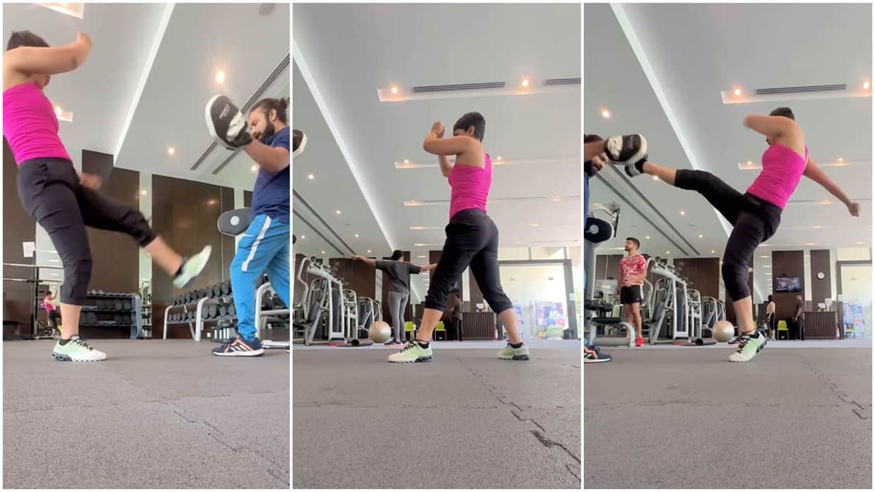 Hina Khan Resume Workout amid Stage Three Breast Cancer treatment shares video says Will it to win it
