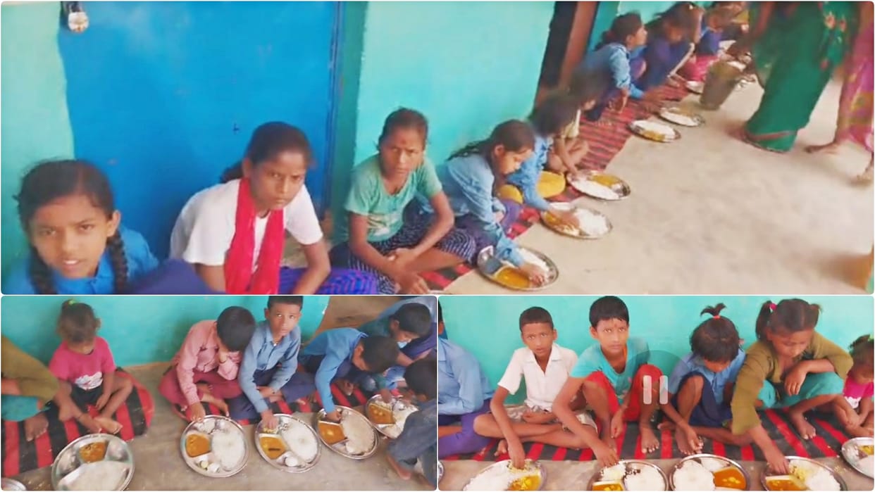 Motihari: Children exposed truth about mid day meal in front of education department official, worms in food