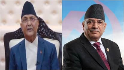 नेपाल के प्रधानमंत्री केपी शर्मा ओली और पूर्व प्रधानमंत्री पुष्प कमल दहल प्रचंड