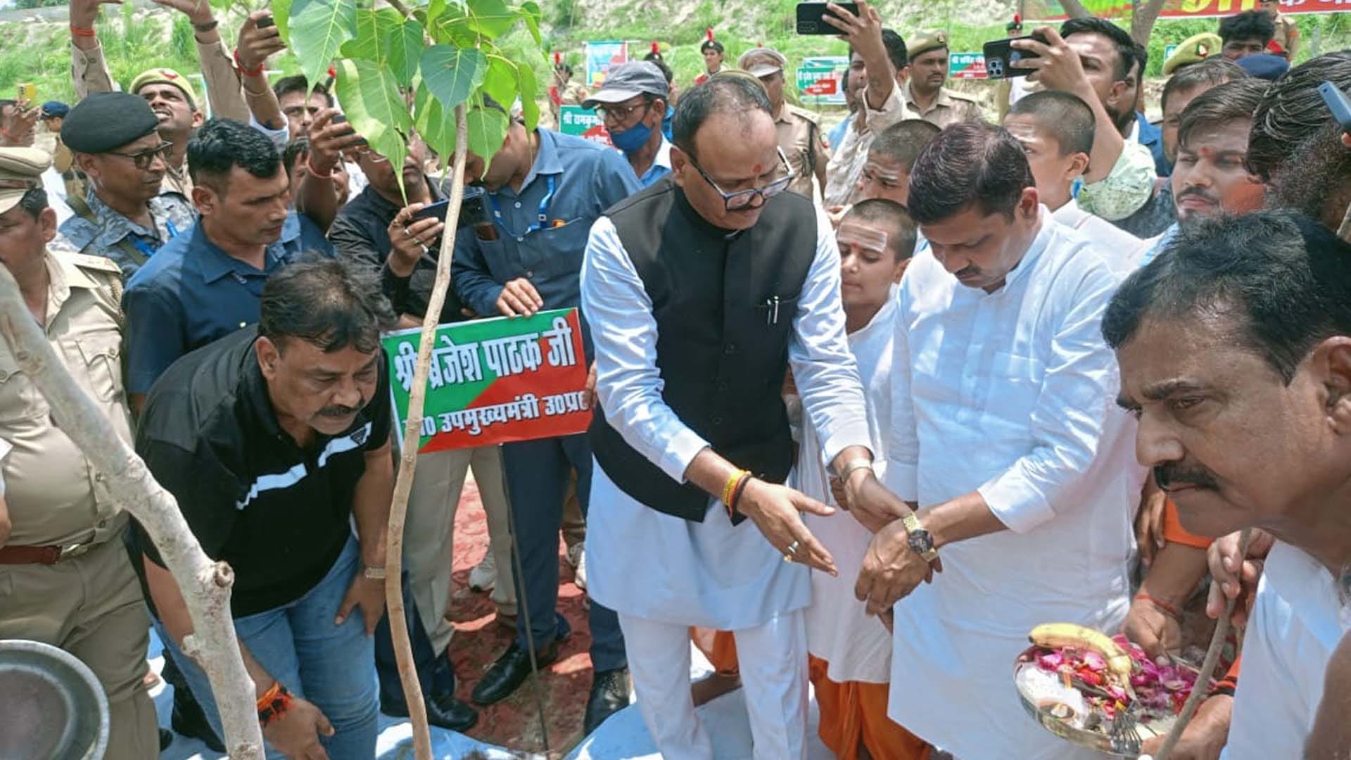 Shuklaganj: 10 thousand saplings were planted in Trans Ganga City