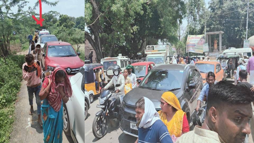 three kilometer long traffic jam in Baldev ambulance also got stuck for two hours