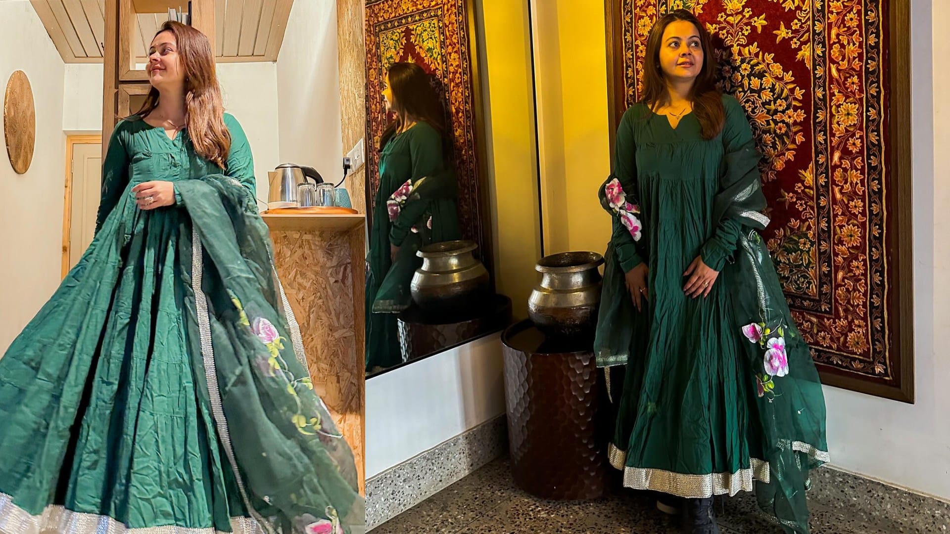 Hariyali Teej 2024 trendy anarkali suit set for Hariyali Teej latest design of anarkali suit
