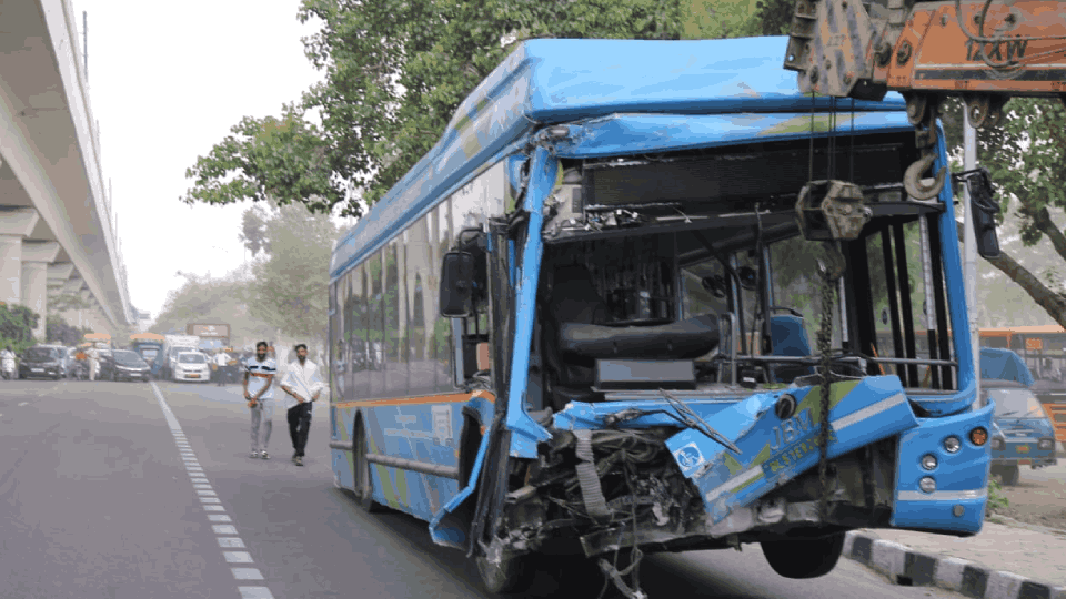 One dead and 25 passengers injured as DTC bus collides with metro pillar in Punjabi Bagh