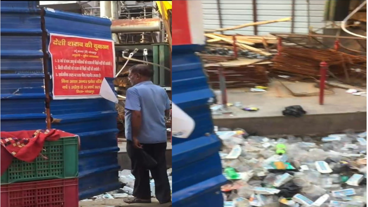 liquor shop is being run in Shaheed Bandhu Singh Multiplex under construction in Hindi Bazaar, Gorakhpur