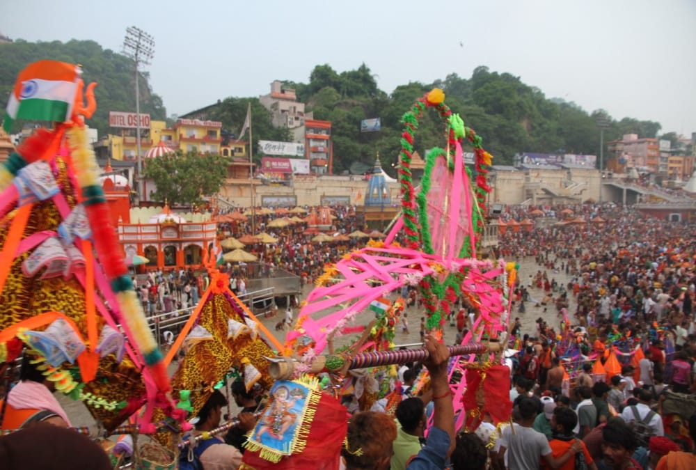 Kanwar Yatra 2024 More Than Two lakh devotees collect gangajal from Haridwar on first day Photos