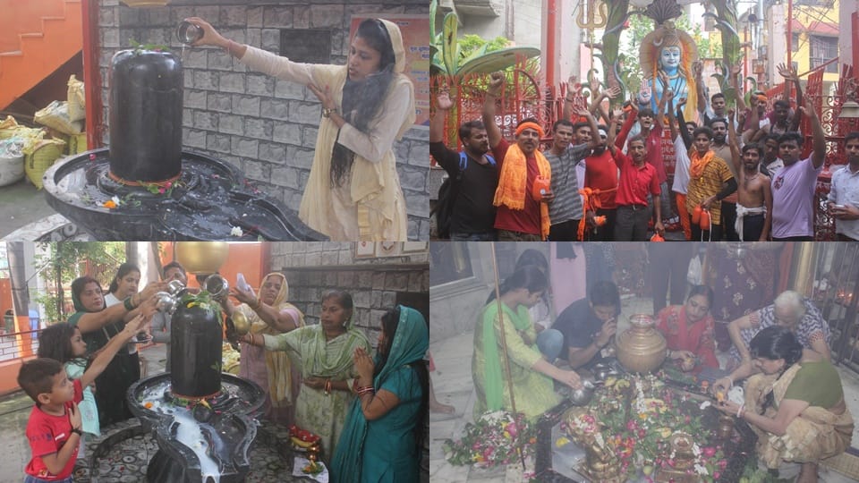 Moradabad: Kanwadias reached the temple for Jalabhishek, echo of Bam Bhole, see pictures