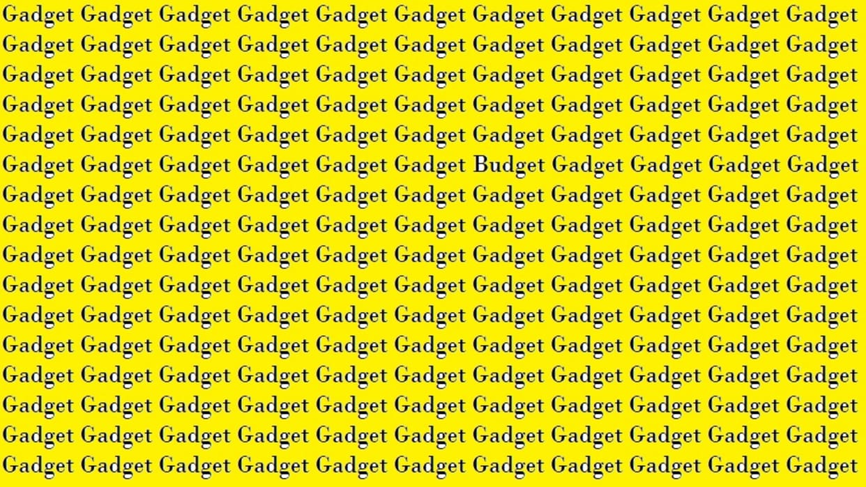 Optical Illusion For IQ Test: can you spot the Budget hidden between Gadget optical illusion quiz