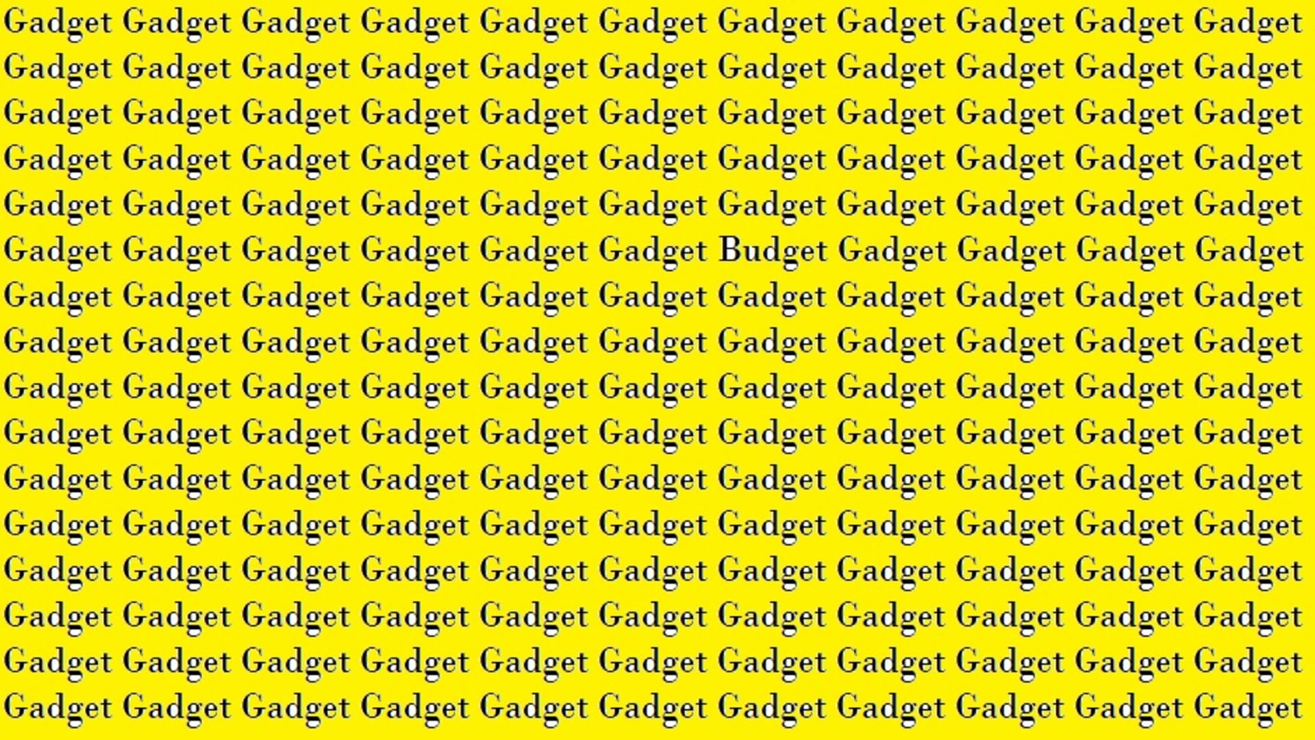 Optical Illusion For IQ Test: can you spot the Budget hidden between Gadget optical illusion quiz