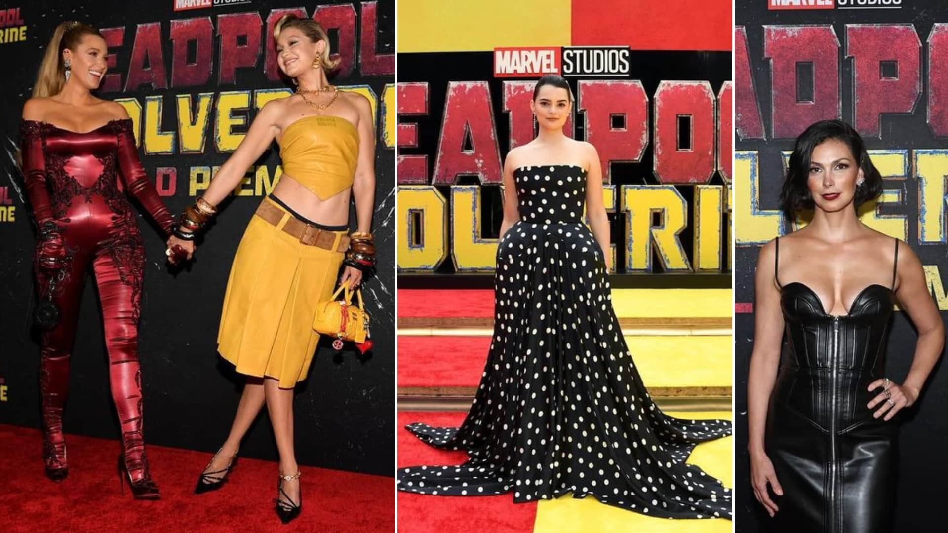 Deadpool And Wolverine World Premiere Ryan Reynolds Hugh Jackman Emma Corrin In New York City on red carpet