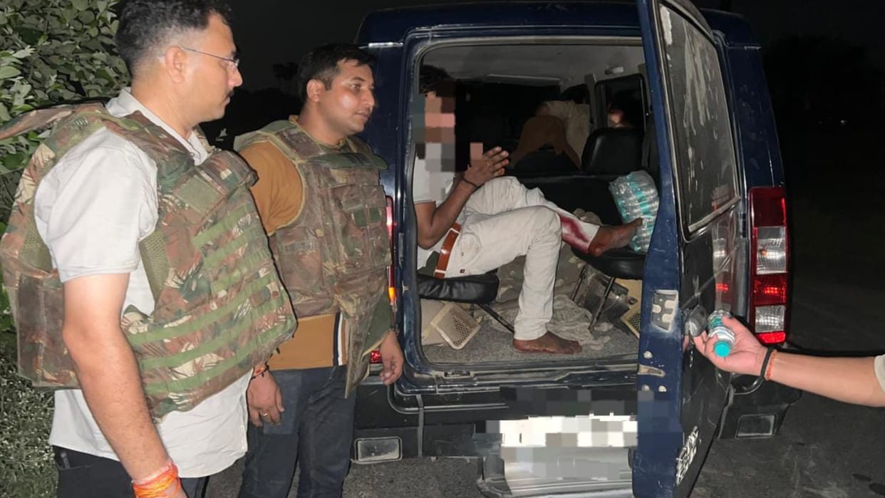 Cow smuggler arrested in encounter vehicle was stuck in railway line absconding after firing police