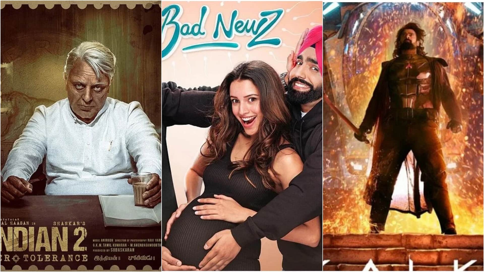 Monday Box Office Collection Bad Newz Sarfira Kalki 2898 AD Indian 2 Kill Total Earning Details
