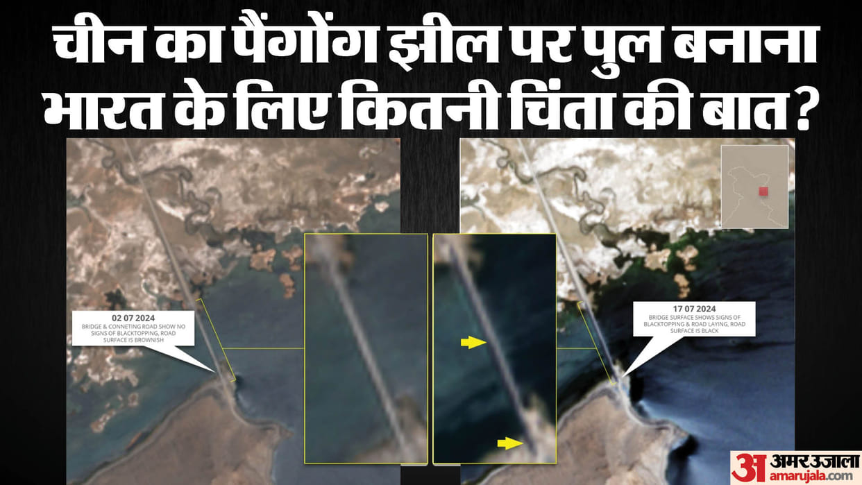 How much of a concern is China's construction of a bridge on Pangong Lake for India?