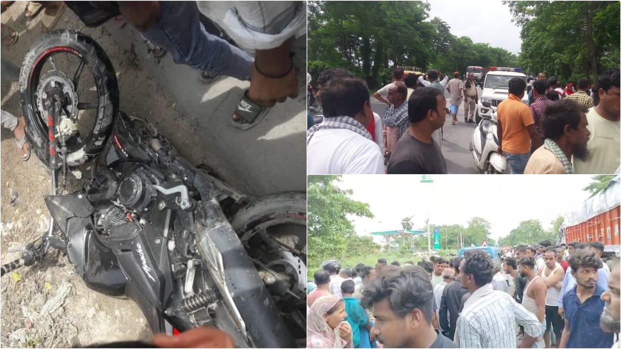 Muzaffarpur: Tailor going to fill petrol in his bike died after colliding with a loading vehicle