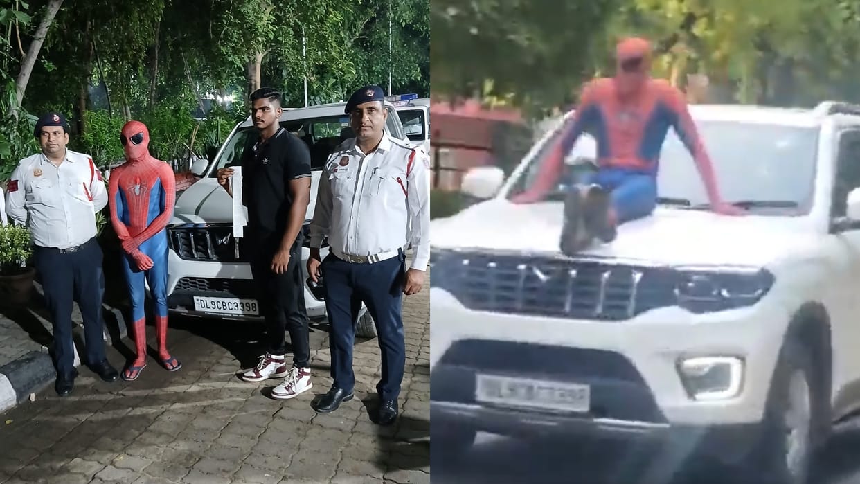 Delhi Police arrests youngster dressed like Spiderman for traffic violation Know Details