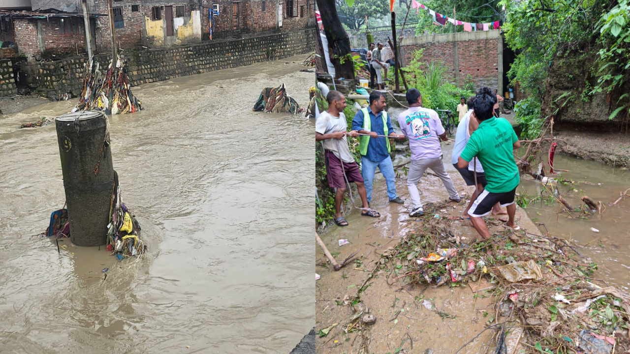 Heavy rain landslide in Uttarakhand Gangotri highway closed rain drains overflowing water entered houses