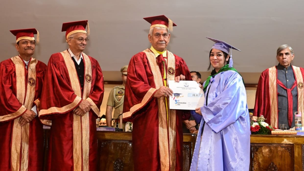 lg manoj sinha IUST Convocation Ceremony appreciates University commendable achievements