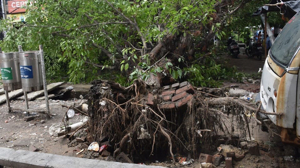 Live photos: Seven hours of rain increased trouble in Moradabad, boat ran in Bholanath Colony