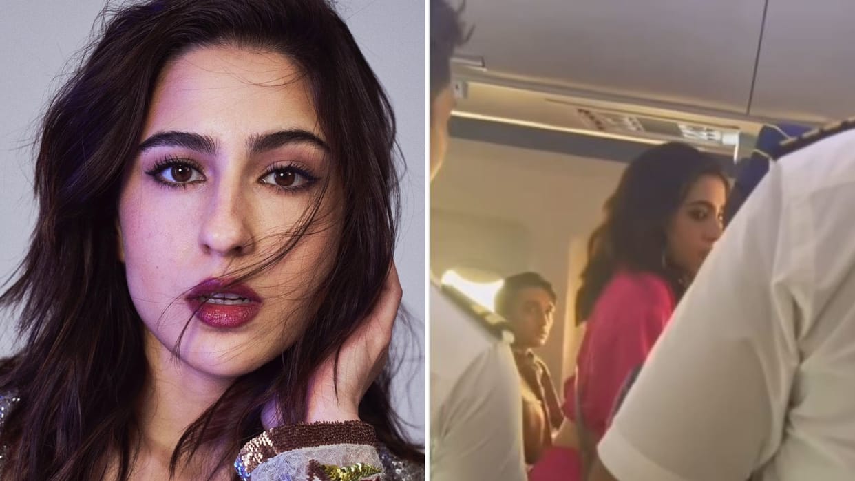 Sara Ali Khan Gets Angry on Air Hostess Spills Juice on Her Dress SHOCKING Video Goes Viral Watch