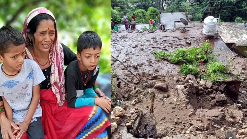 Uttarakhand rainfall Chamoli Sewer water enters village breaking walls of two houses Photo