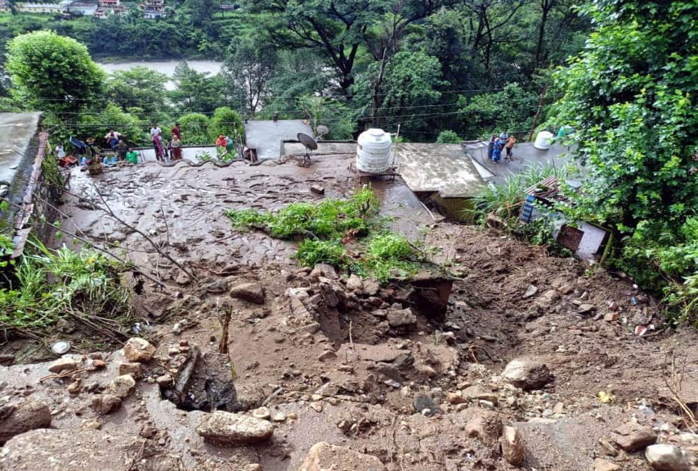 Uttarakhand rainfall Chamoli Sewer water enters village breaking walls of two houses Photo