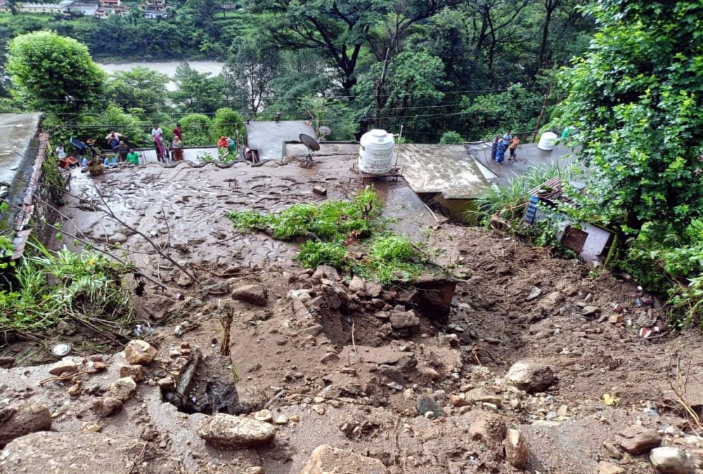 Uttarakhand rainfall Chamoli Sewer water enters village breaking walls of two houses Photo