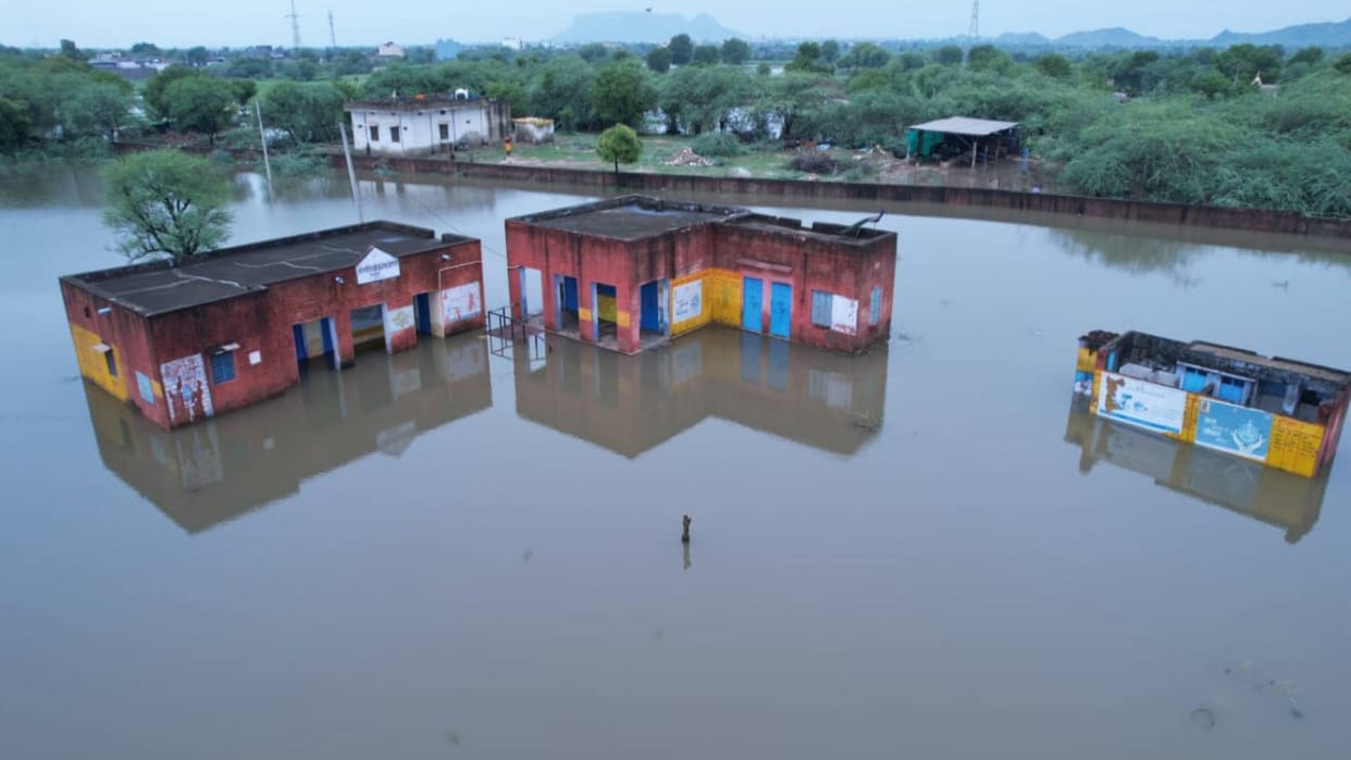 Flood situation in Dausa Rajasthan see scene in exclusive drone pictures