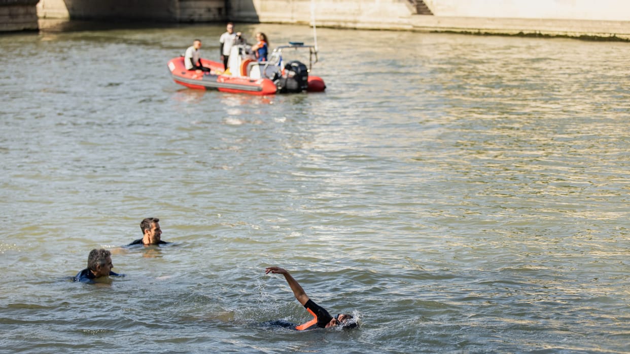 The men's triathlon event in paris olympics was postponed due to high levels of pollution in the river Seine