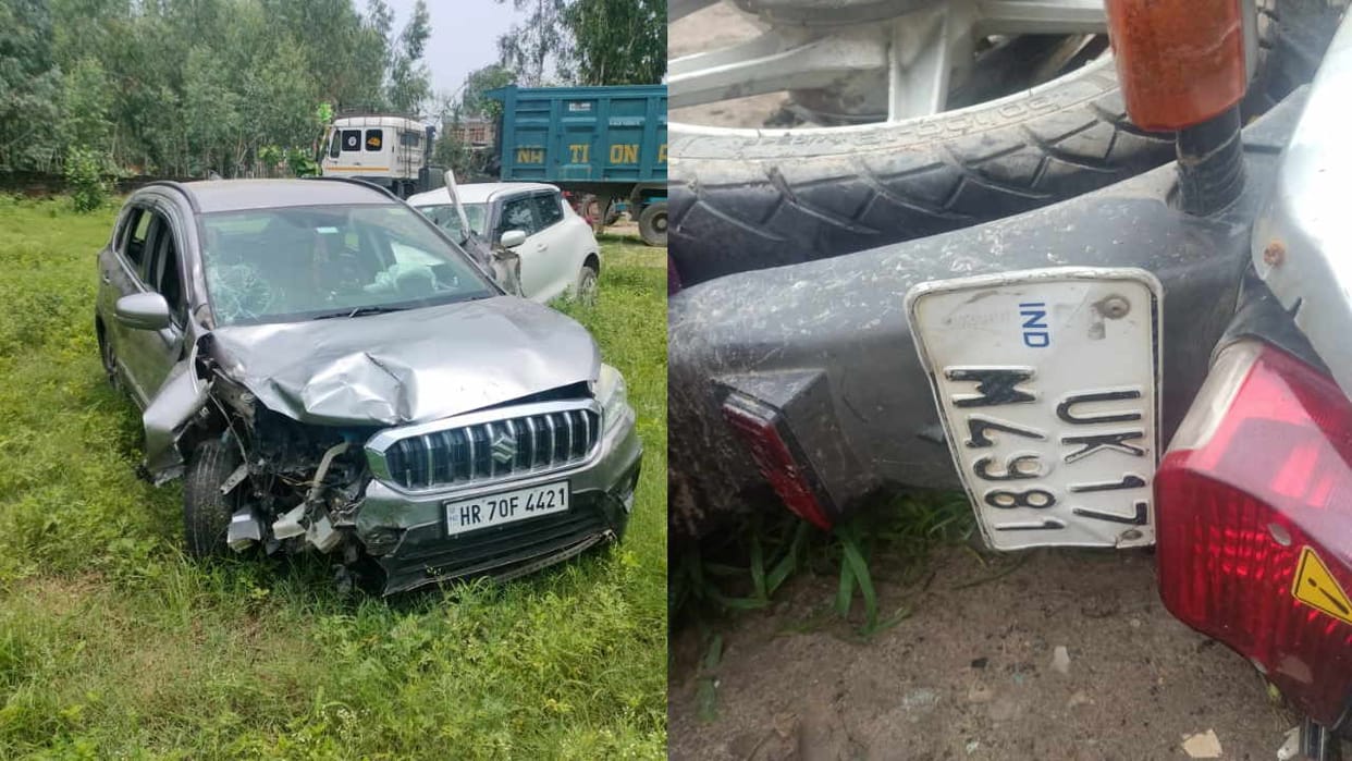 Road accident on Buggawala Road Haridwar uncle and nephew died in a collision between car and bike